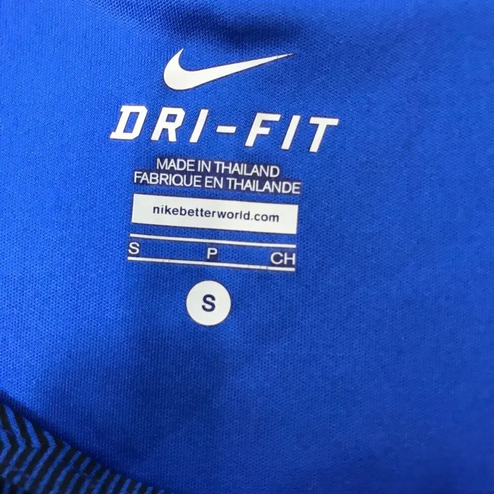 Nike Running Athletic Tank Top Dri Fit Royal Blue Loose Fit Geometric sz Sm